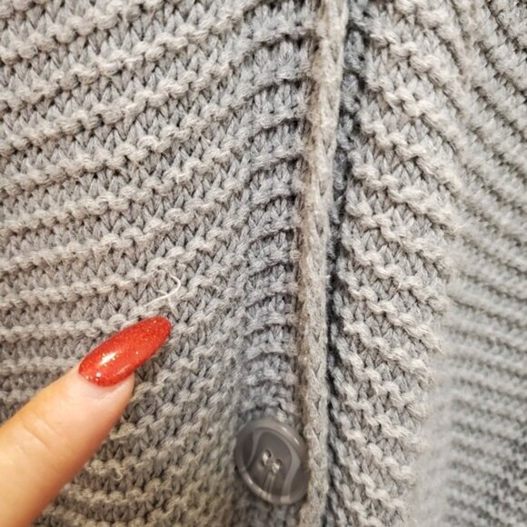 Long Button Front Cardigan Kenneth Cole w/ Pockets! Size L 100% Cotton - Picture 7 of 15